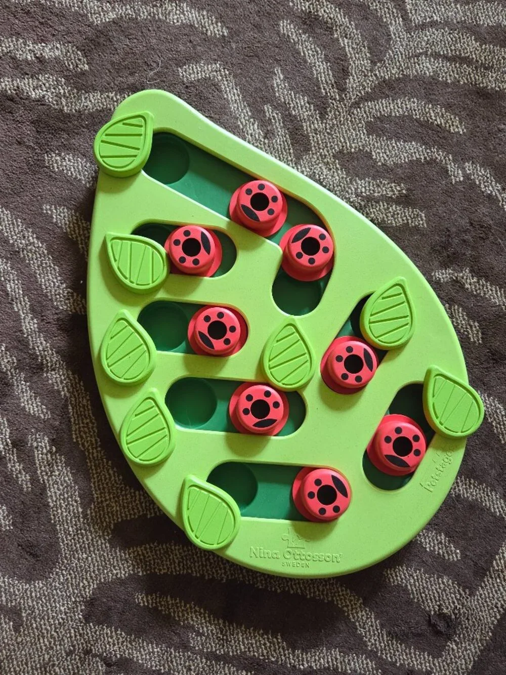 The Catstages Nina Ottosson Buggin' Out Puzzle & Play green Pink Leaf Ladybug